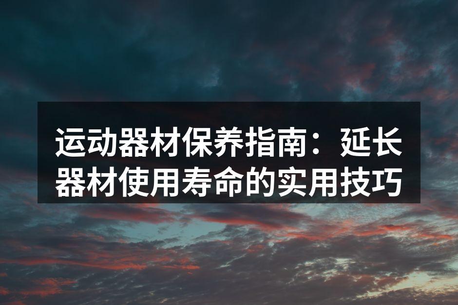 定期维护的运动器材